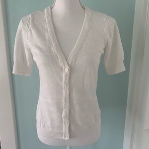 croft u0026 barrow | Sweaters | Croft Barrow Cotton White Short Sleeve Buttons  Front Cardigan Sweater Sm | Poshmark